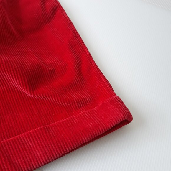NWT Vtg Charter Club Corduroy Shorts 6 Pleated High Rise Cuffed 8" Red - Picture 5 of 7